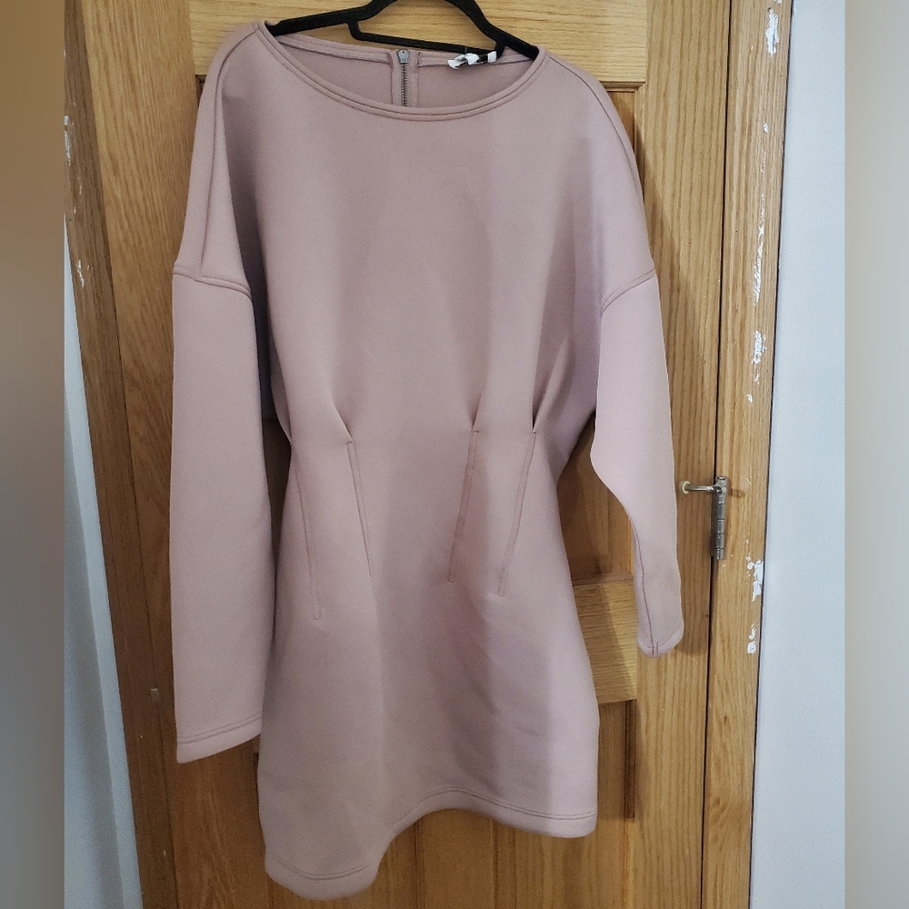 Daya By Zendaya Blush Pink Scuba Dolman Sleeve Dress